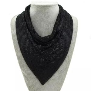 Black Metallic Slice Choker Collar Necklace